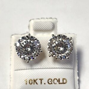 6.25 carat laser cut moissanite earrings